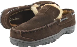 Clarks Men Warm Cozy Easy On Slip On Moccasin Slippers Warren