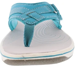 Clarks Women Sandals Lightweight Flip Flops Breeze Sea