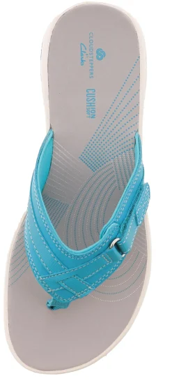 Clarks Women Sandals Lightweight Flip Flops Breeze Sea