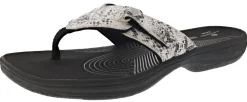 Clarks Women Sandals Lightweight Flip Flops Breeze Sea