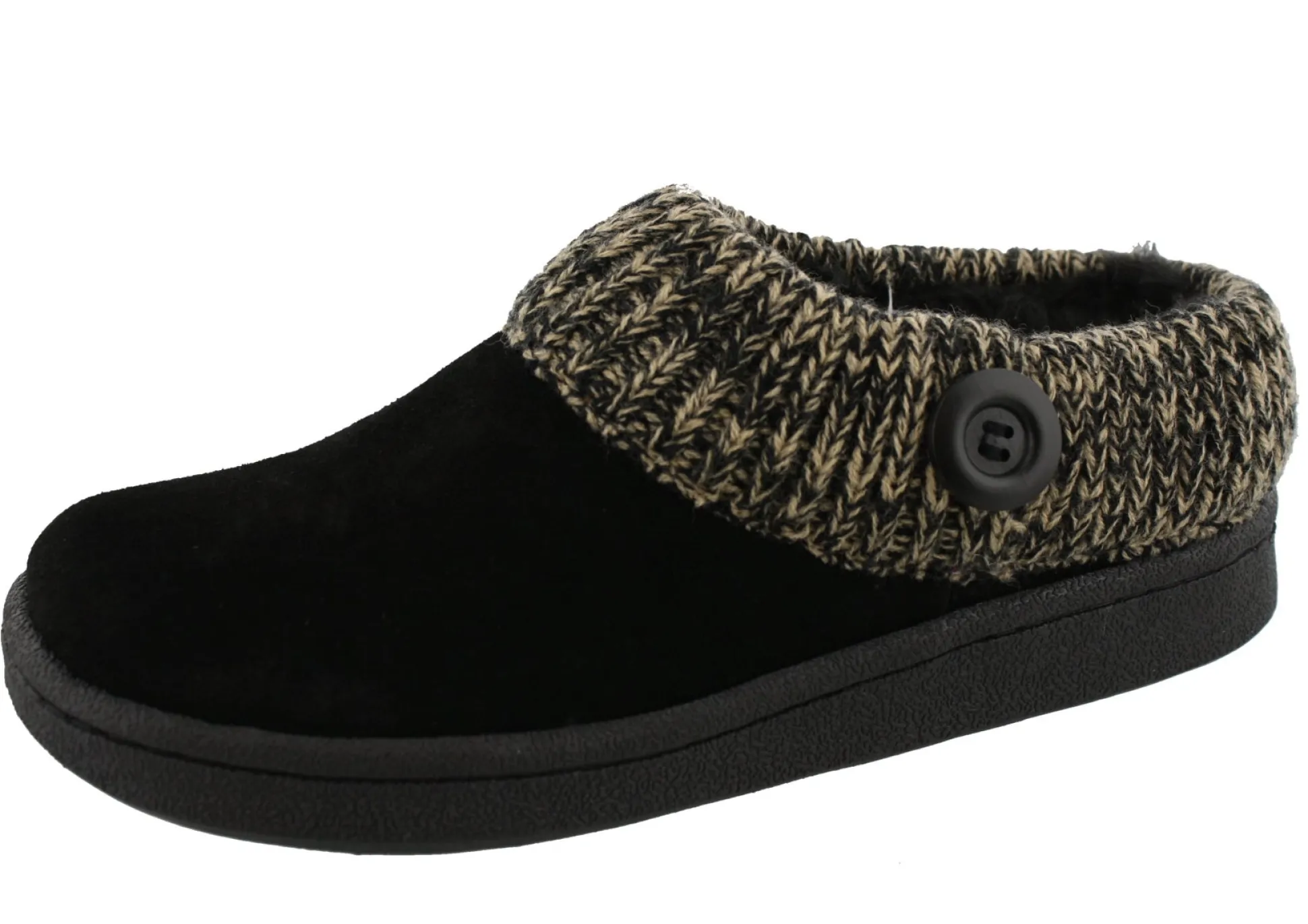 Clarks Women's Knitted Collar Clog Winter Slippers Angelina