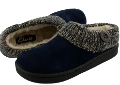 Clarks Women's Knitted Collar Clog Winter Slippers Angelina