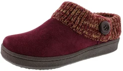 Clarks Women's Knitted Collar Clog Winter Slippers Angelina