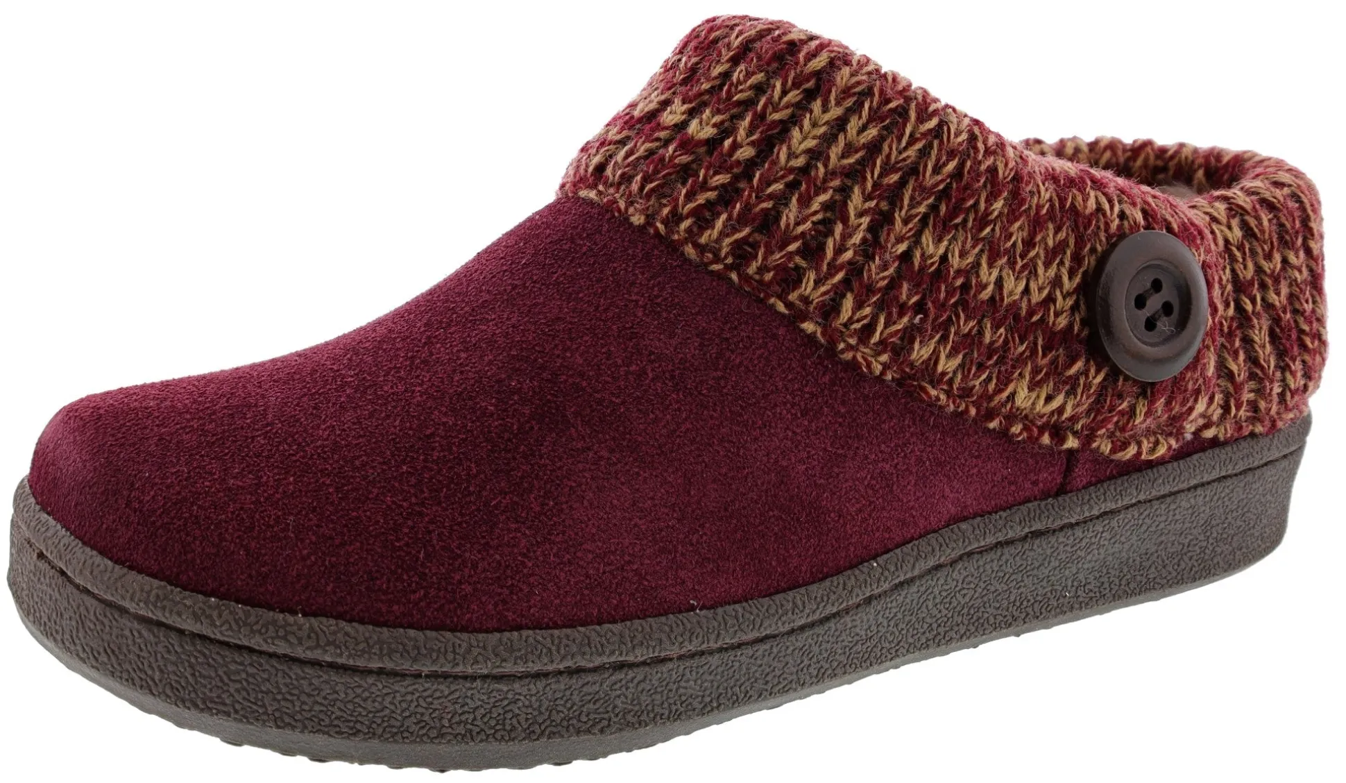 Clarks Women's Knitted Collar Clog Winter Slippers Angelina