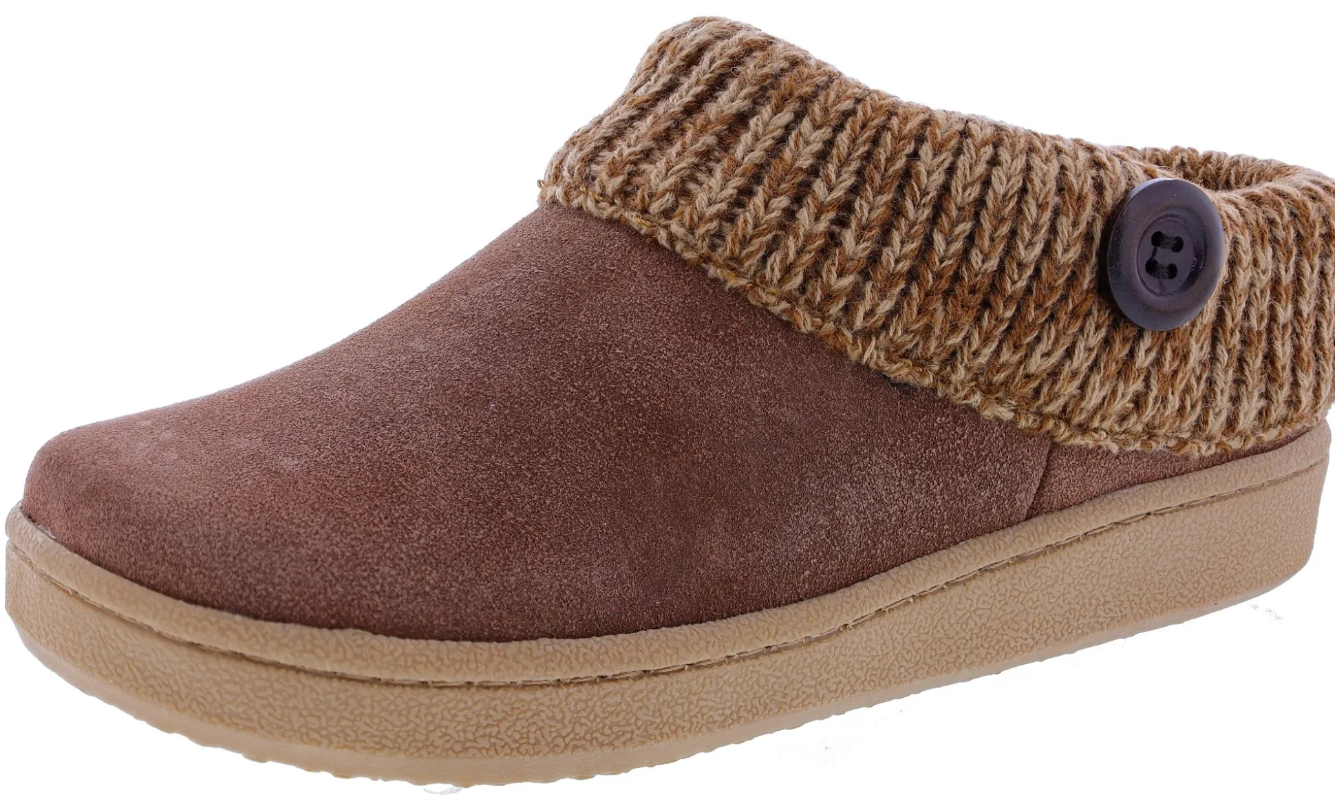 Clarks Women's Knitted Collar Clog Winter Slippers Angelina