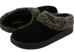 Clarks Women's Knitted Collar Clog Winter Slippers Angelina