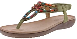 Patrizia Crema Wedge Thong Sandals By Spring Step