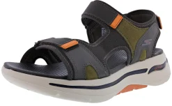 Skechers Men's Go Walk Arch Fit Sandal Mission Hook & Loop Strap Sandals