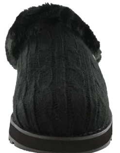 Skechers Women Wide Width Furry Cozy Open Back Slippers Ice Angel