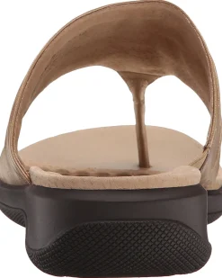 Softwalk Womens Summer Leather Sandals Thick Sole Wedge Slides