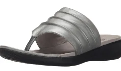 Softwalk Womens Summer Wide Width Leather Sandals Wedge Slides