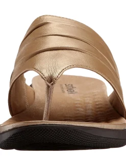 Softwalk Womens Summer Wide Width Leather Sandals Wedge Slides